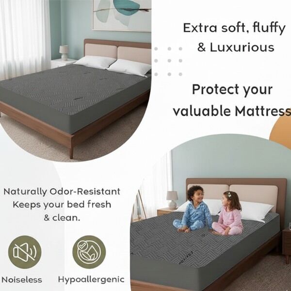 Apple Pillows Waterproof Charcoal Mattress Protector (2)