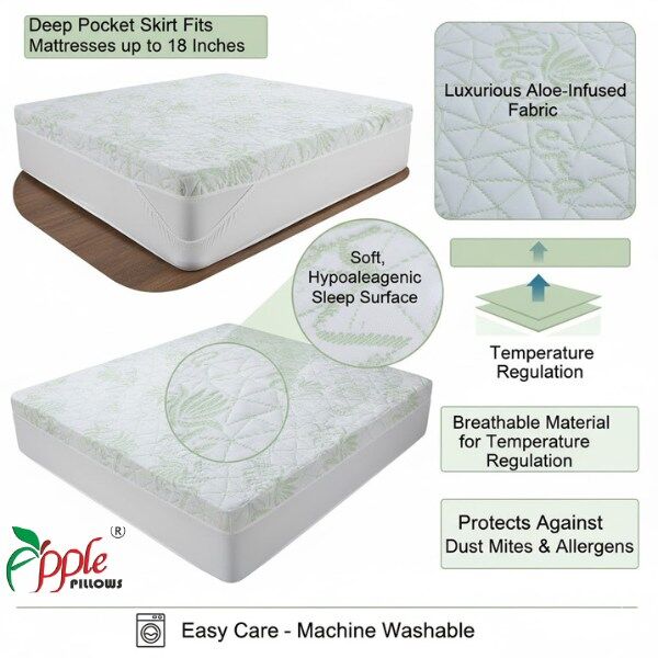 Apple Pillows Waterproof Natural Aloevera Mattress Protector